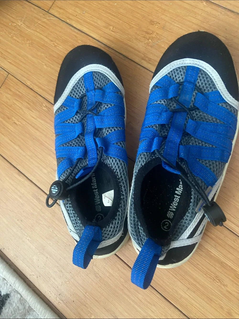 Kids Blue Mesh Water Shoes with Quick-Lock Lacing